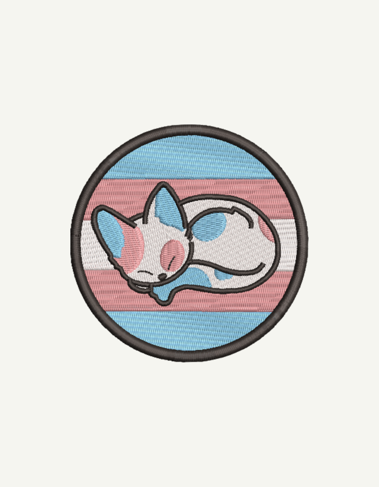 Trans Cat Embroidered Patch